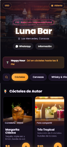 Plantilla Bar · Nocturno