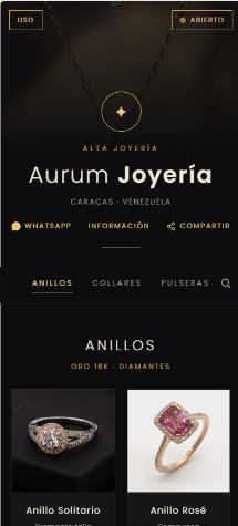 Plantilla Joyería · Lujo